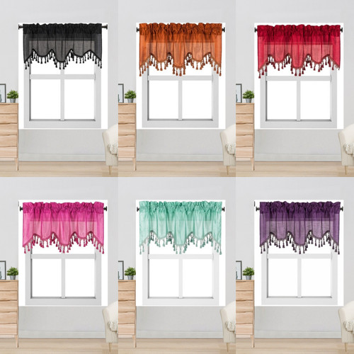 1pc waterfall sheer valance - 1pc,